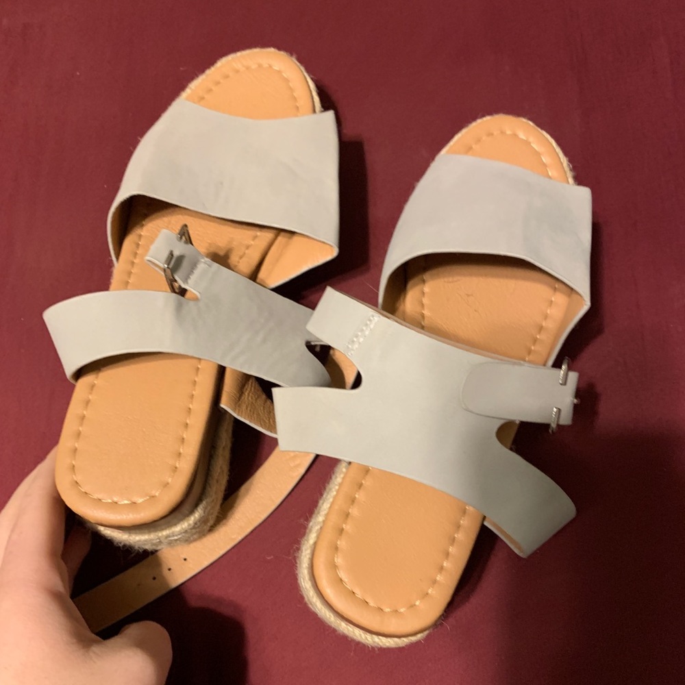 👠2for8👠 gray platform sandals